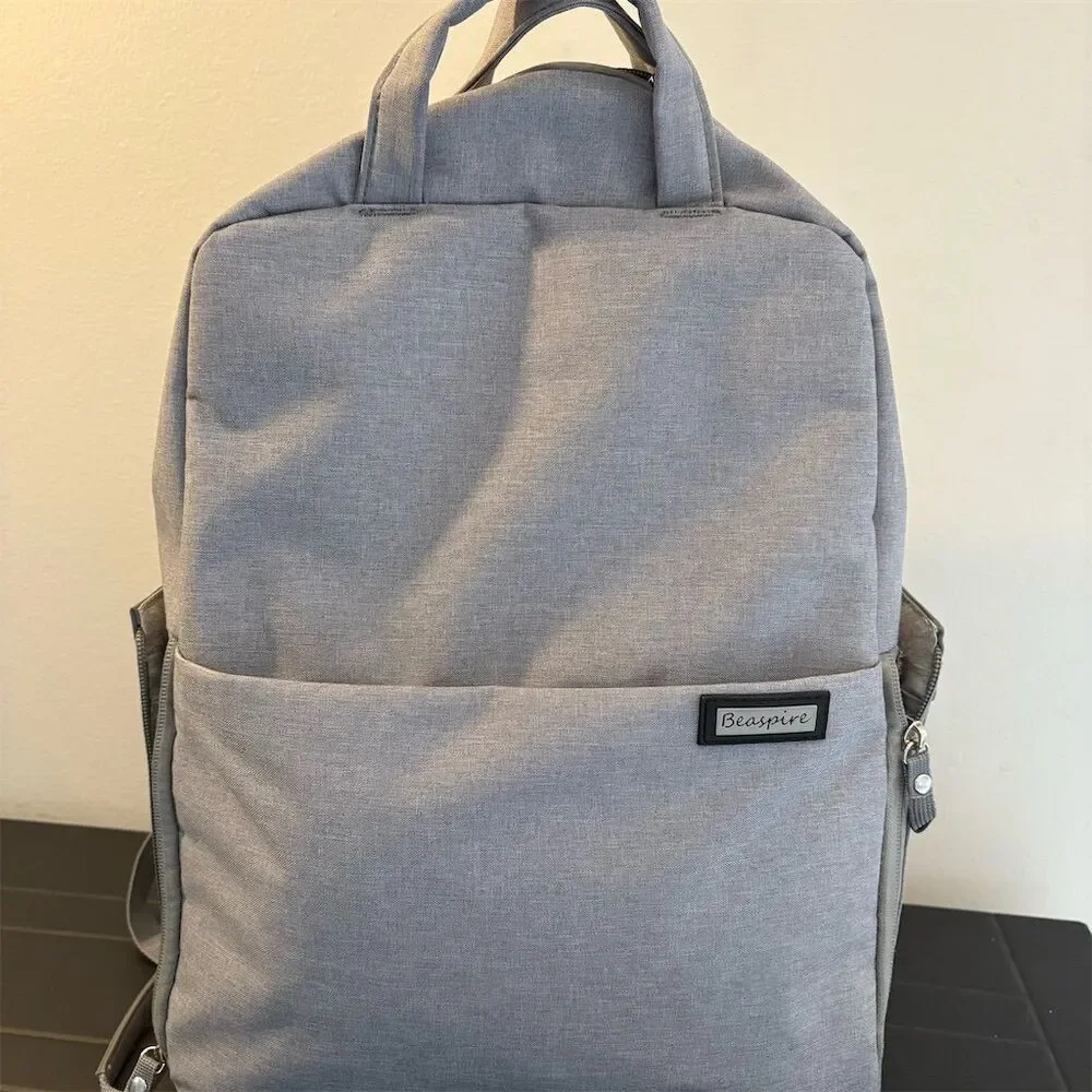 Beaspire‎ Camera Backpack Gray with Compartments & Secure Zippers